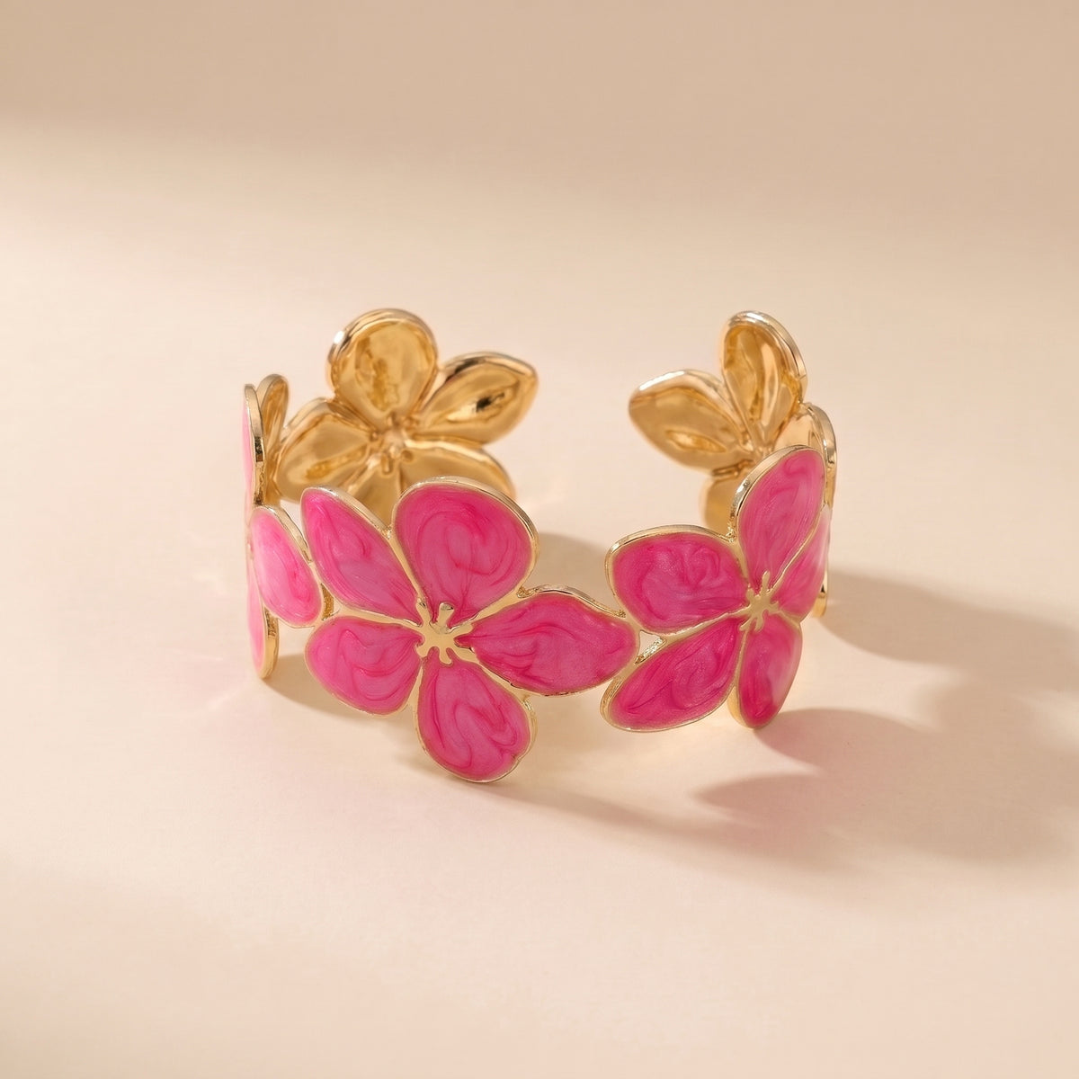 Bracelet Fleur Rose, bracelet en acier inoxydable Maison Orena — vue de face