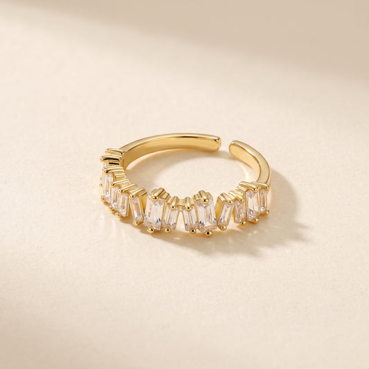 Bague Ajustable Dorée, bague en acier doré Maison Orena — vue de face